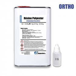 Résine Polyester ortho 1Kg + catalyseur