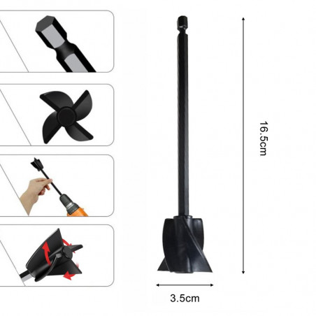 Mélangeur résines, gelcoats, peintures, colorants pour perceuse.