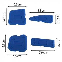 Lot 4 outils lissage pour joints silicone, polymère, mastic